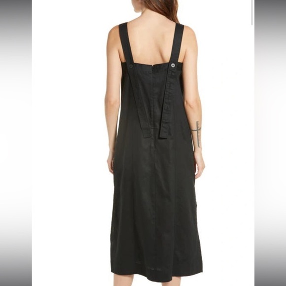 NWT MADEWELL Woman's Black Linen & Cotton Princess Seamed Midi Dress, Size XXS - Picture 3 of 9
